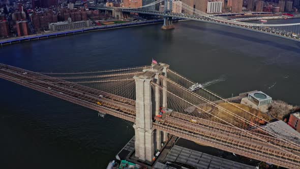 Brooklyn Bridge with Manhattan and East River