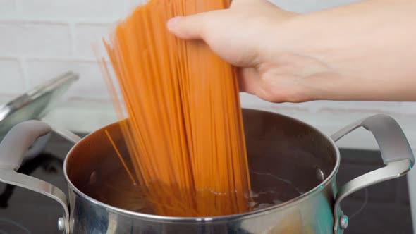 Food Theme Spaghetti in a Boiling Water