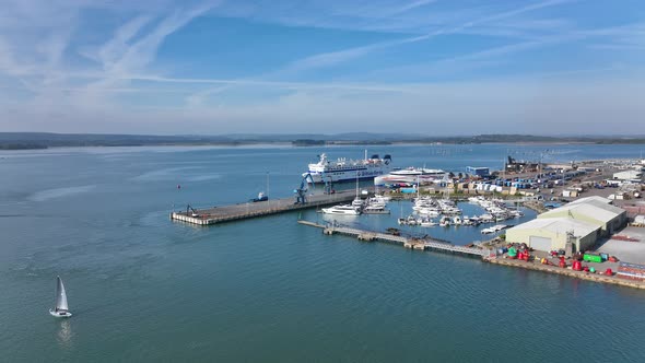 Poole Harbour and Docks in the UK During the Summer