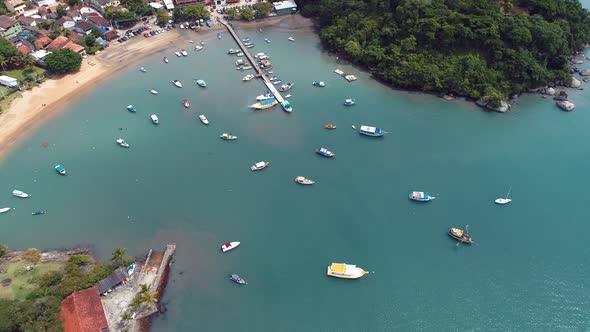 Tropical summer beach. Brazilian beach tourism landmark.