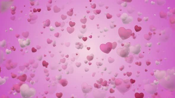 Glamour Glowing Colorful Heart Shapes Particles Background Saint Valentine’s Day Seamles Loop 4K