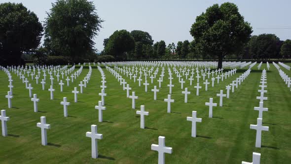 White Crosses at American Military Cemetery in the Netherlands