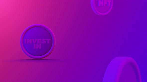 Invest in Nft Rotating Coins Looping Background 4K
