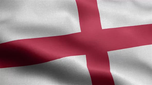 England Flag Seamless Closeup Waving Animation