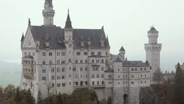 Landscape Picture of Neuschwanstein Castle Near Munich in Bavaria Germany in Autumn