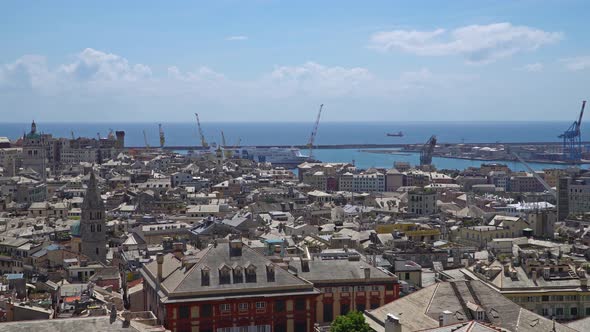 Aerial View of Old Town Genoa