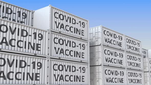 Cargo Containers with COVID-19 Coronavirus Disease Vaccine