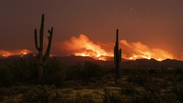 Arizona Wildfire Nighttime Timelapse