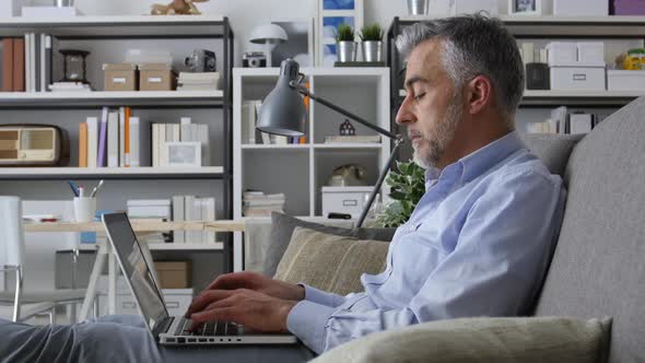 Businessman working at home