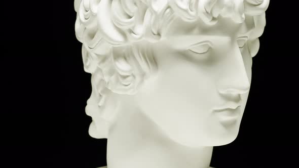 Plaster Head Sculpture Apollonian Closeup