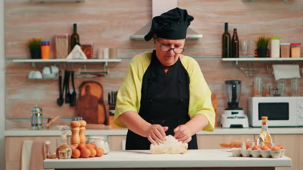 Grandmother Preparing Homemade Bread