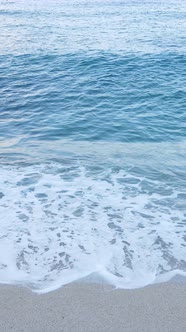 Vertical Video of Sea Water Near the Seashore Slow Motion