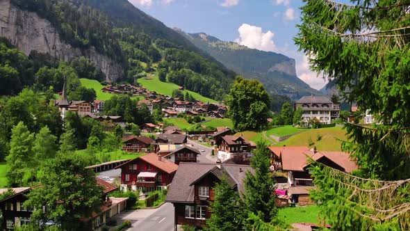 Beautiful Staubbachfall Waterfall Switzerland Europe