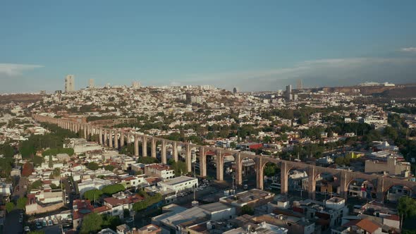 Aerial view of Queretaro city in Mexico. beautiful sunset cityscape