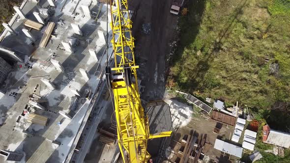 Tower crane on construction plant 