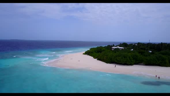 Aerial top view seascape of tropical sea view beach wildlife by turquoise water and white sandy back