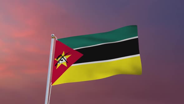 Flag Of Mozambique Waving