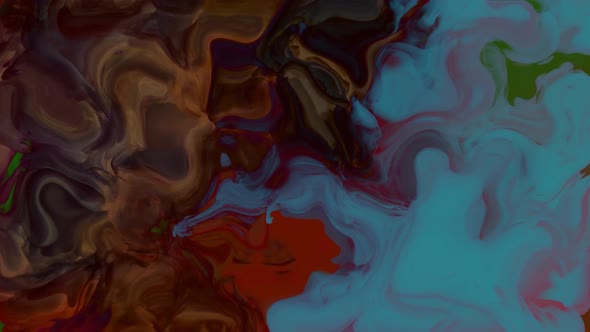 Black Brown Cyan Color Abstract Background Ink Smoke Liquid Animated