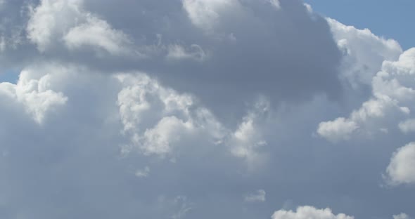 White Clouds Thicken In The Sky. The Sky Is Covered With Thick Clouds. Time Interval