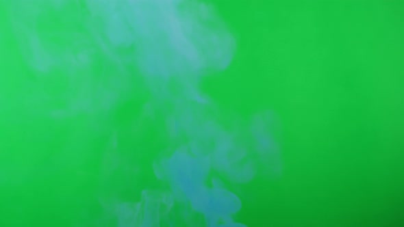 Blue Smoke on Green Chroma Key Background