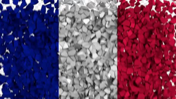 France Flag Breaking Rocks Transition