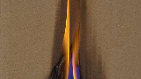 Moment of Appearance of Fire and Strengthening of Burning of Cardboard alt