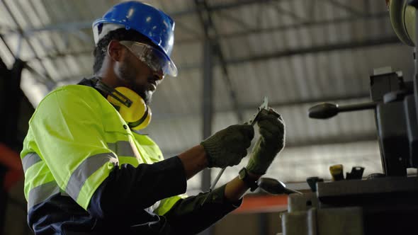 African American technician workers working in heavy industry , innovative industry standard