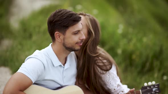 Love. Romantic Couple Having Fun Outdoors. Loving People Spending Time Together.