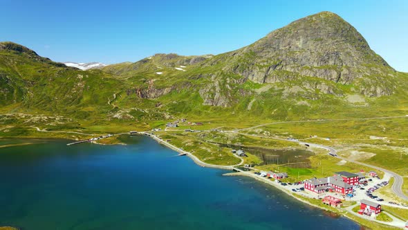 Panorama of Jotunheimen National Park in Norway, Synshorn Mountain