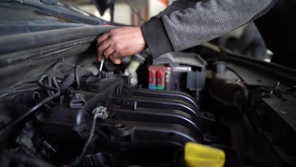 Car Engine Dismantling.