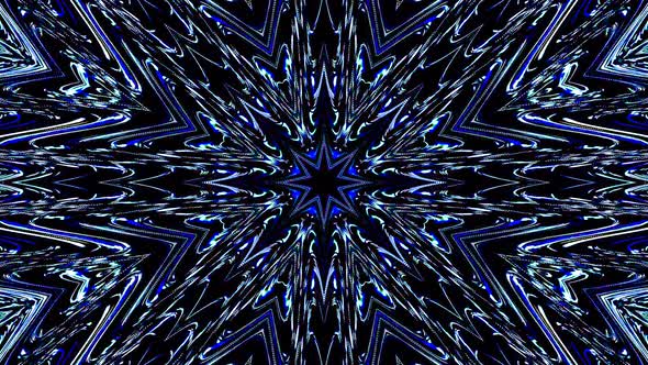 Abstract kaleidoscope shining beautiful smooth motion blue lines shining light arrangement