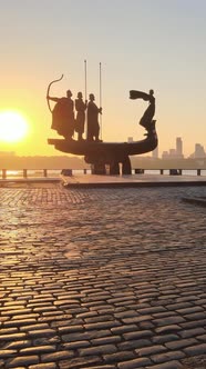 Monument To the Founders of the City in the Morning at Dawn