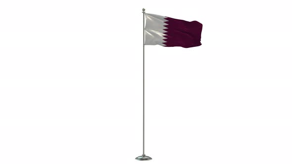 Qatar Looping Of The Waving Flag Pole With Alpha alt