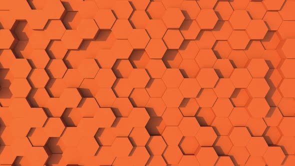 orange Abstract Hexagon Geometric architectural Surface Loop background