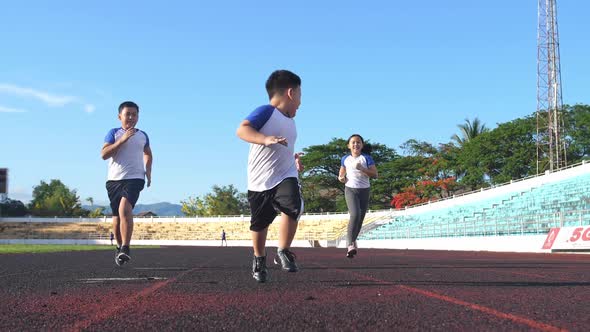 Kids Running At Stadium alt
