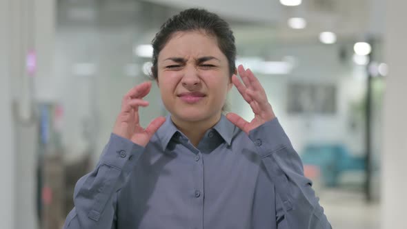 Portrait of Upset Young Indian Woman Reacting Loss Failure