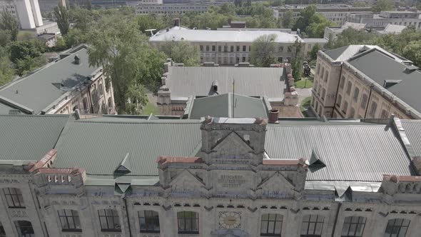 Kyiv. Ukraine. Kyiv Polytechnic Institute. Aerial View. Flat, Gray