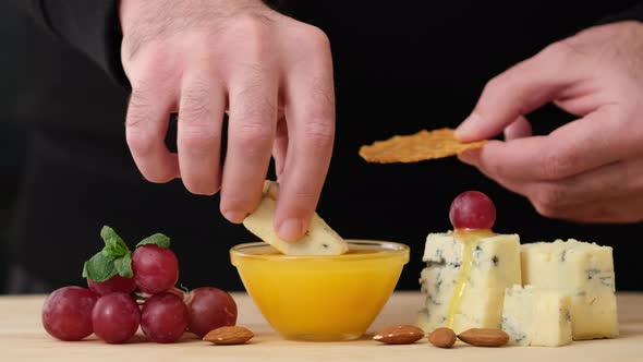 Cheese Honey and Grapes