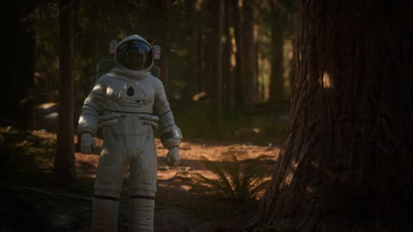 Lonely Astronaut in Dark Forest