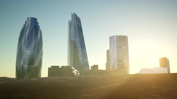 City Skyscrapes in Desert