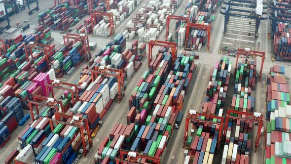 Cargo Container Port in Hong Kong 