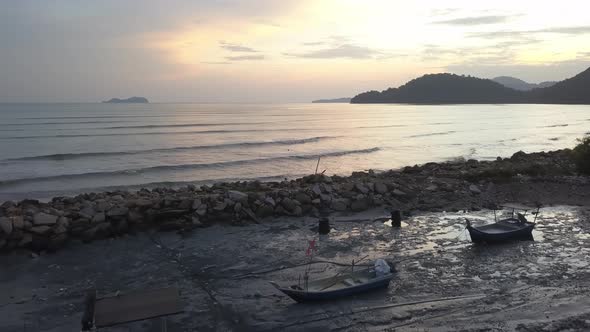 Embankment at Sungai Batu fishing village