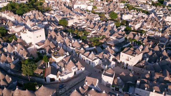 Aerial view of trulli of alberobello