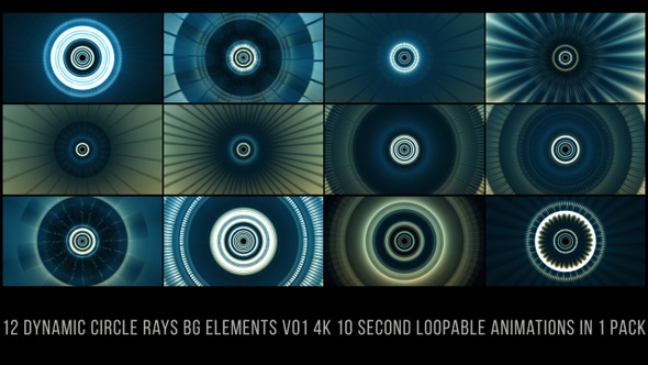 Dynamic Circle Rays BG Green V01 alt