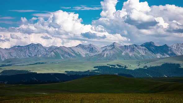 The landscape of grassland in Xinjiang, China