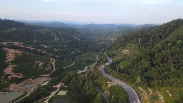 Aerial view of Highway in Jelebu Negeri Sembilan