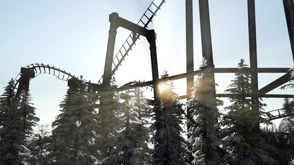 Old Roller Coaster at Sunset