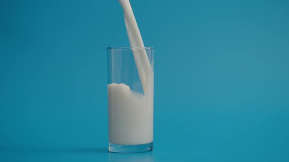 Slow Motion of Milk Pouring in Glass at 1000 Fps