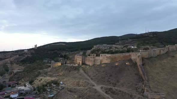 Aerial Overview of the Ancient Fortress Narinkala in Derbent
