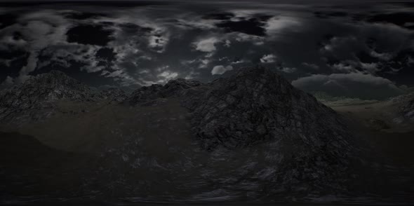 VR 360 Huge Dark Clouds Over Scottish Highlands alt